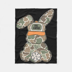 Happy Easter Bunny Spring Egg Hunter Rabbit Camouf Fleece Blanket