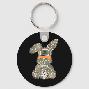 Happy Easter Bunny Spring Egg Hunter Rabbit Camouf Key Ring