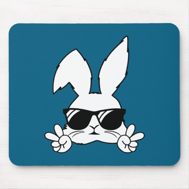 Happy Easter Bunny Sungles Rabbit Eggs Hunting  Mouse Pad (Front)