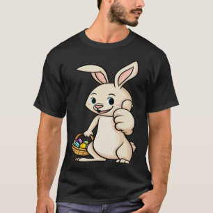 Happy Easter Bunny Thumbs Up Colorful Egg Hunting  T-Shirt