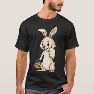 Happy Easter Bunny Thumbs Up Colourful Egg Hunting T-Shirt