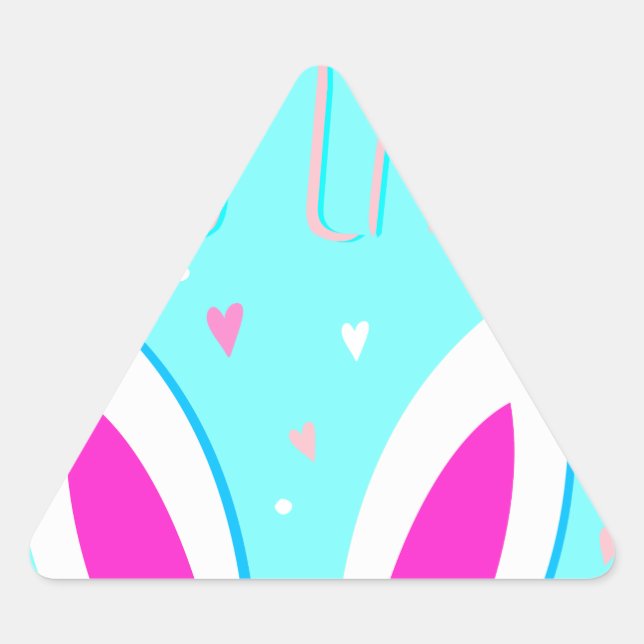 happy easter bunny triangle sticker (Front)
