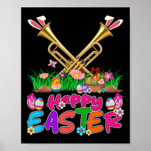 Happy Easter Bunny Trumpet Instrumentalist Costume Poster
