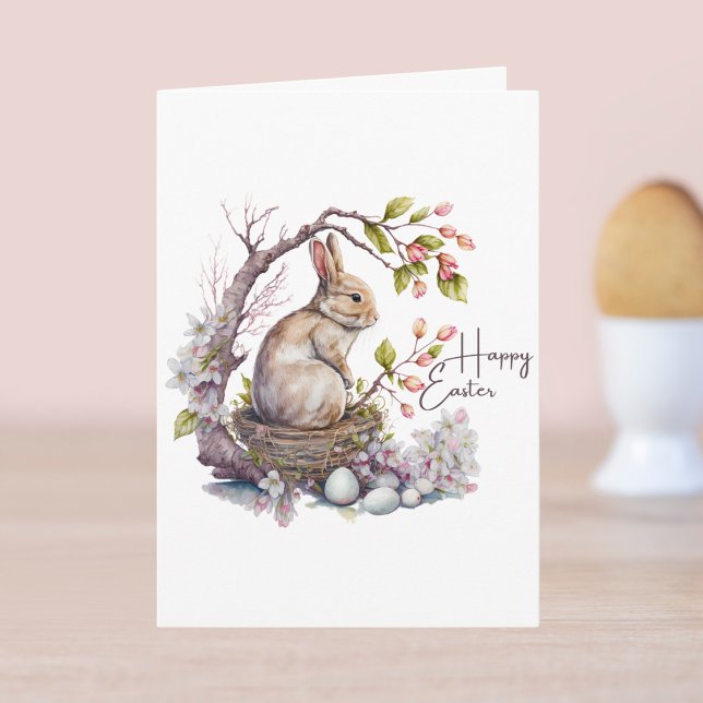 Happy Easter Bunny Watercolor Card (Creator Uploaded)