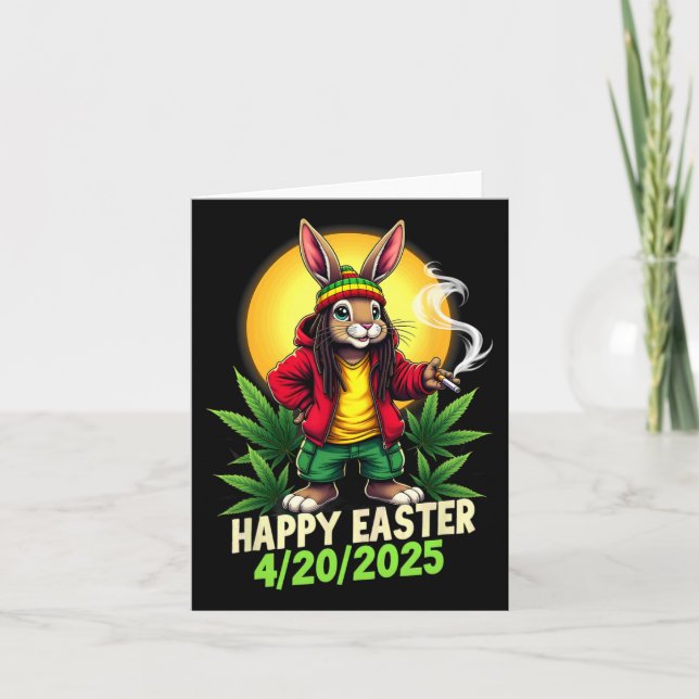 Happy Easter Bunny Weed  Card (Front)