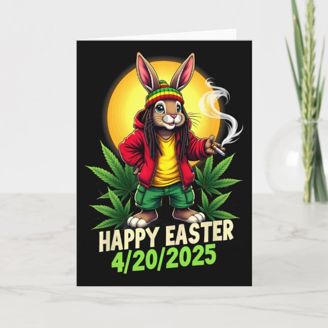 Happy Easter Bunny Weed  Card (Front)