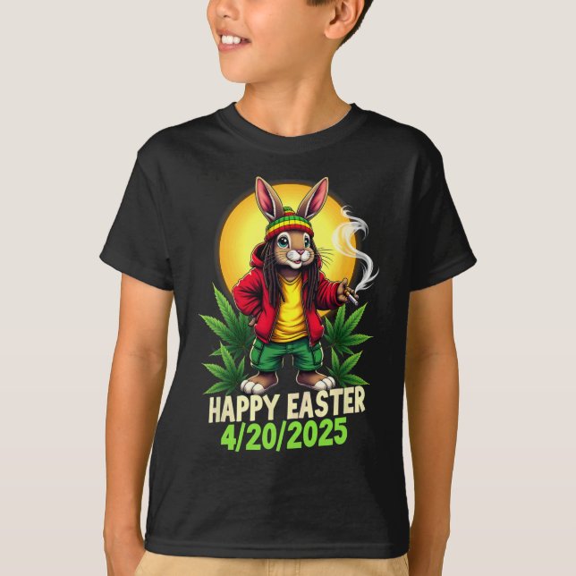Happy Easter Bunny Weed  T-Shirt (Front)