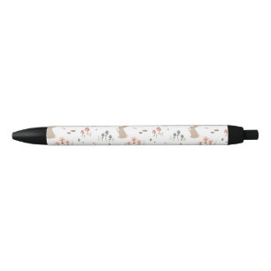 Happy Easter Bunny Wildflowers Cute Kid Stationery Black Ink Pen