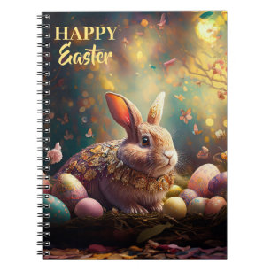 Happy Easter Bunny with Easter eggs Notebook