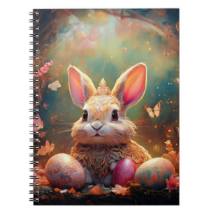 Happy Easter Bunny with Easter eggs Notebook