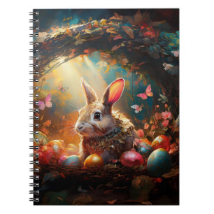 Happy Easter Bunny with Easter eggs Notebook