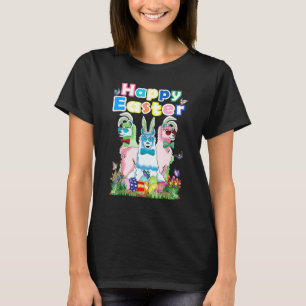 Happy Easter Bunny Womens Llama Easter Egg Outfit T-Shirt