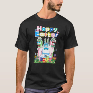 Happy Easter Bunny Womens Llama Easter Egg Outfit T-Shirt