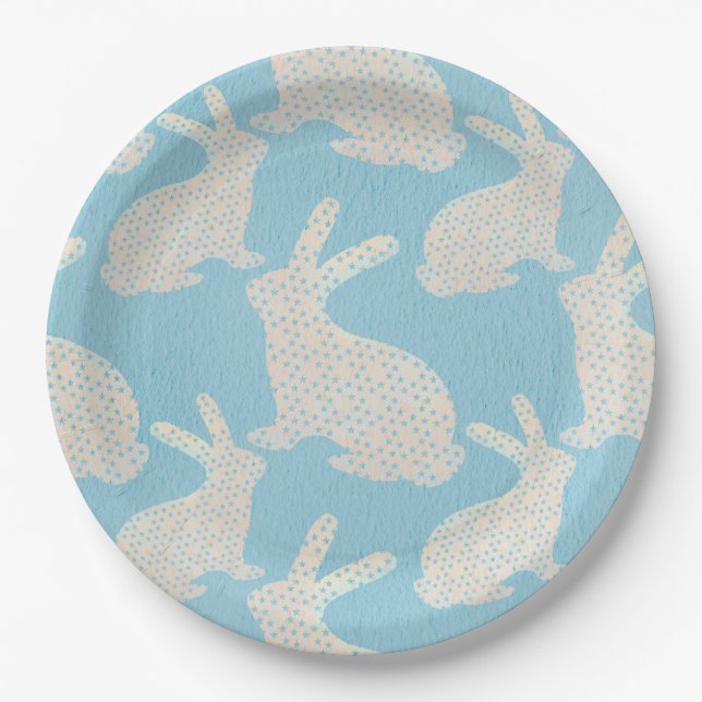 Happy Easter - Bunny's pattern Paper Plate (Front)