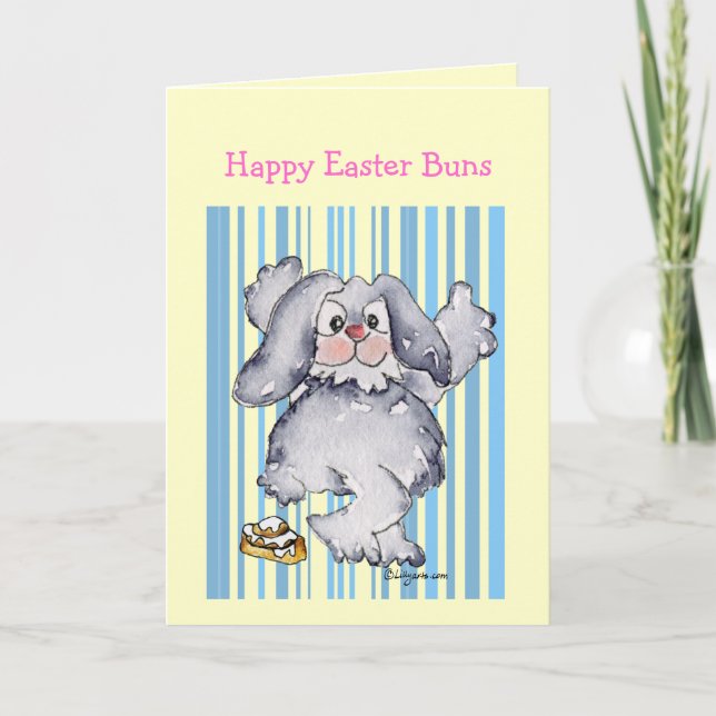 Happy Easter Buns Cute Funny Greeting Cards (Front)