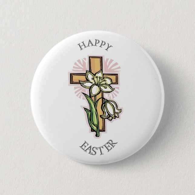 Happy Easter Button! 6 Cm Round Badge (Front)