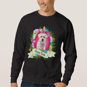 Happy Easter Cairn Terrier Wearing Bunny Ear Eggs Sweatshirt