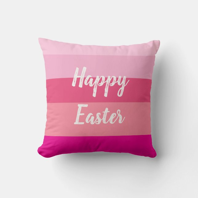 Happy Easter Candy Colours Throw Pillow (Front)