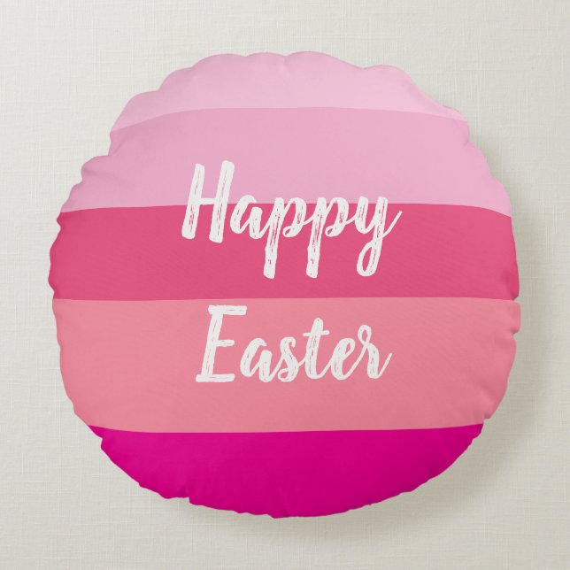 Happy Easter Candy Colours Throw Pillow (Front)