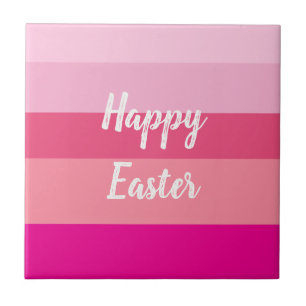 Happy Easter Candy Colours Throw Pillow Tile
