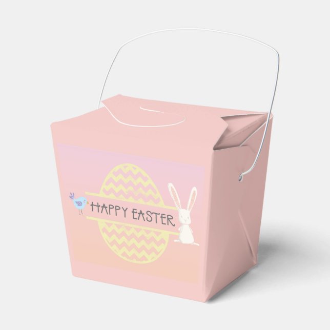 Happy Easter Candy Rabbit Bird Egg Favour Box (Front Side)