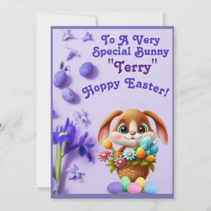 Happy Easter Card,Bunny,Eggs Holiday Card