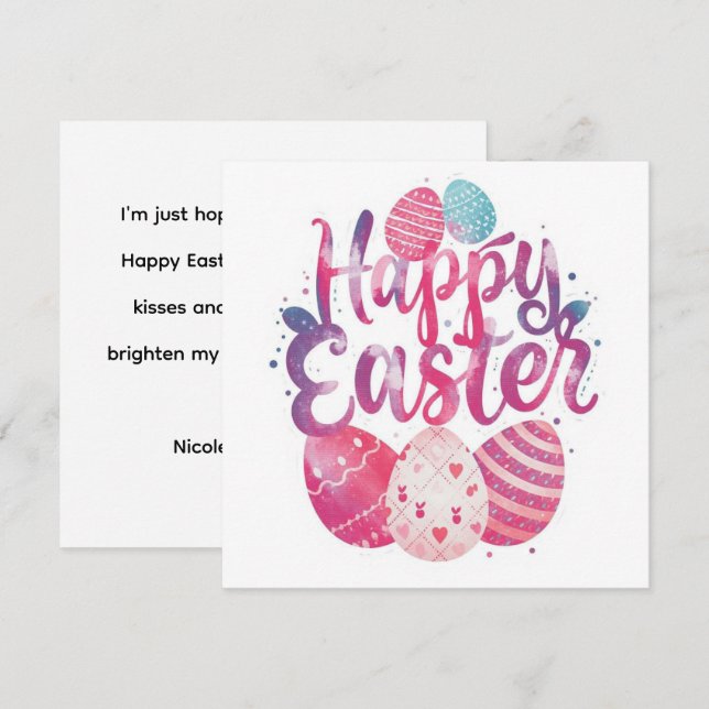 Happy Easter CarD Colorful personalized card (Front/Back)