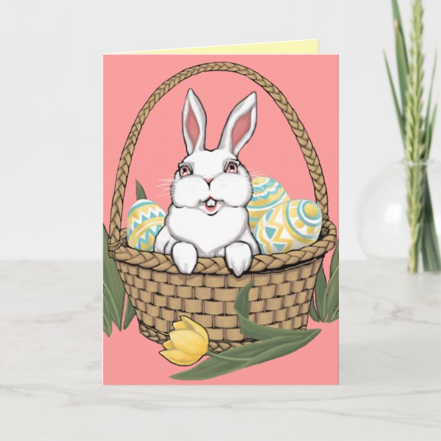 Happy Easter Card Custom or Blank Bunny Cards (Front)