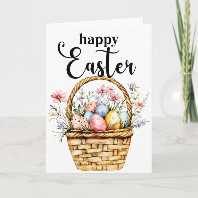 Happy Easter Card, Easter Basket Card (Front)