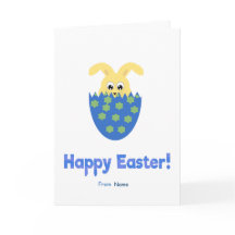 Happy Easter card in blue