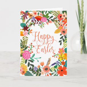 Happy Easter card modern floral
