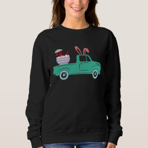 Happy Easter Cardinal Bunny Riding Truck Boys Todd Sweatshirt