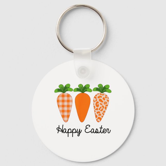 Happy Easter Carrot Cute Easter  Key Ring (Front)