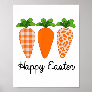 Happy Easter Carrot Cute Easter  Poster
