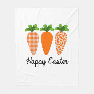 Happy Easter Carrot Cute Easter T-Shirt Fleece Blanket