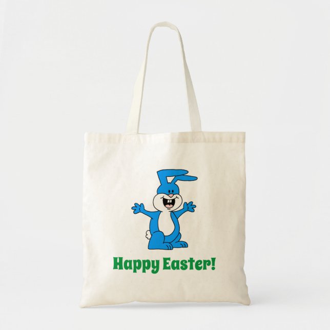 Happy Easter Cartoon Bunny Tote Bag (Front)