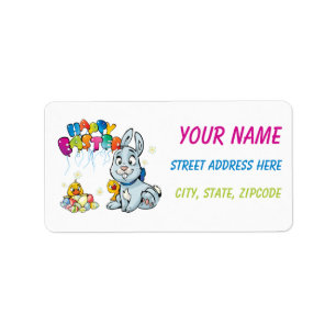 Happy Easter Cartoon Label
