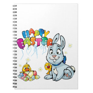 Happy Easter Cartoon Spiral Notebook