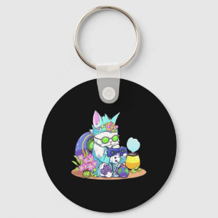 Happy Easter Cat Bunny Funny Gamer Video Game Boys Key Ring