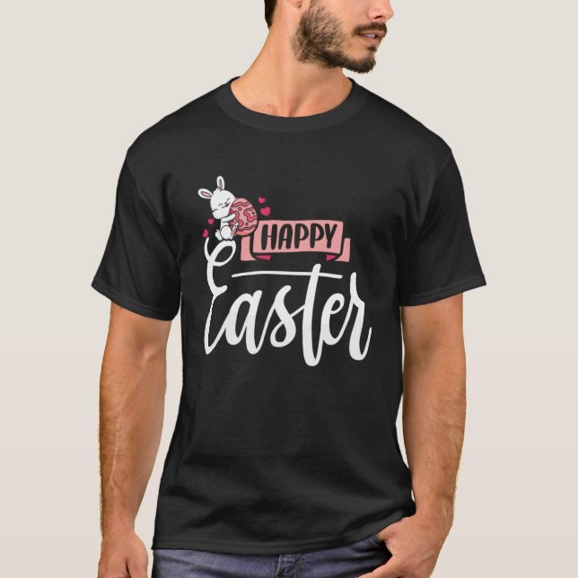 Happy Easter Cat Bunny T-Shirt (Front)