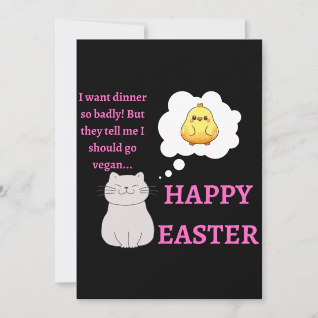 Happy Easter Cat Lovers and Vegans - Holiday Card (Front)
