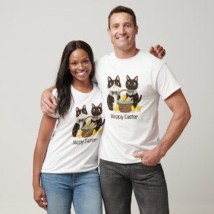 Happy Easter Cats Easter Basket Baby Chicks T-Shirt