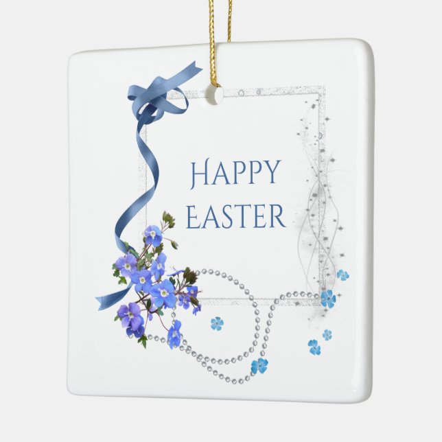Happy Easter Ceramic Ornament (Left)