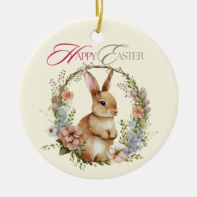 Happy Easter Ceramic Tree Decoration (Front)