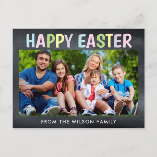 Happy Easter Chalkboard Photo Postcard