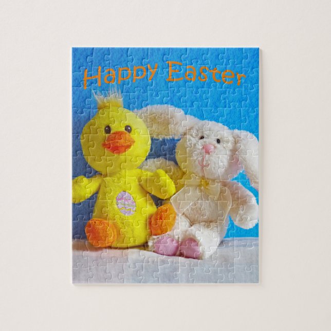 Happy Easter Chick + Bunny Jigsaw Puzzle (Vertical)