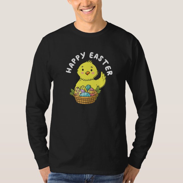 Happy Easter Chick Bunny Rabbit Spring Eggs Huntin T-Shirt (Front)