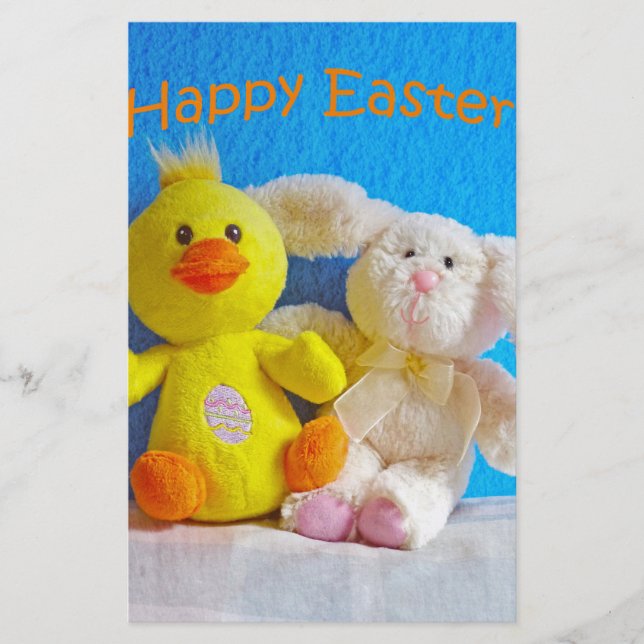 Happy Easter Chick + Bunny Stationery (Front)