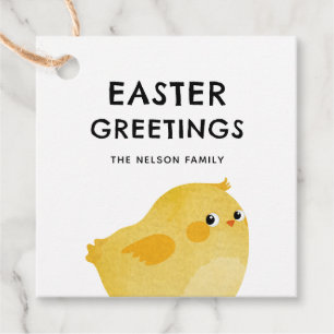 Happy Easter chick cute yellow chicken Favour Tags