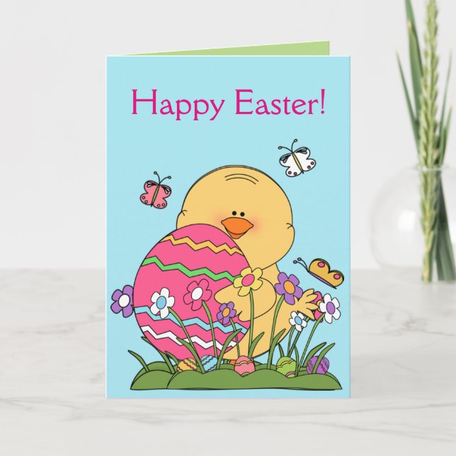 Happy Easter Chick Greeting Card (Front)